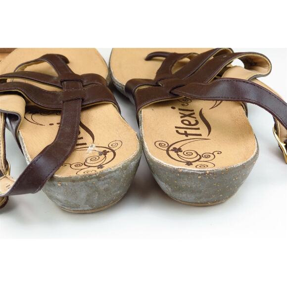 Flexi Sz 8 M Brown Strappy Synthetic Women Sandals 207054110044039008 - Picture 5 of 7